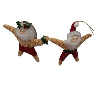 Santa starfish set of 2 ornaments
